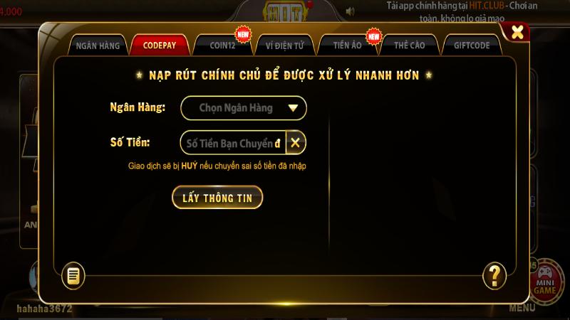 Các phương thức giao dịch tiện lợi tại Hitclub