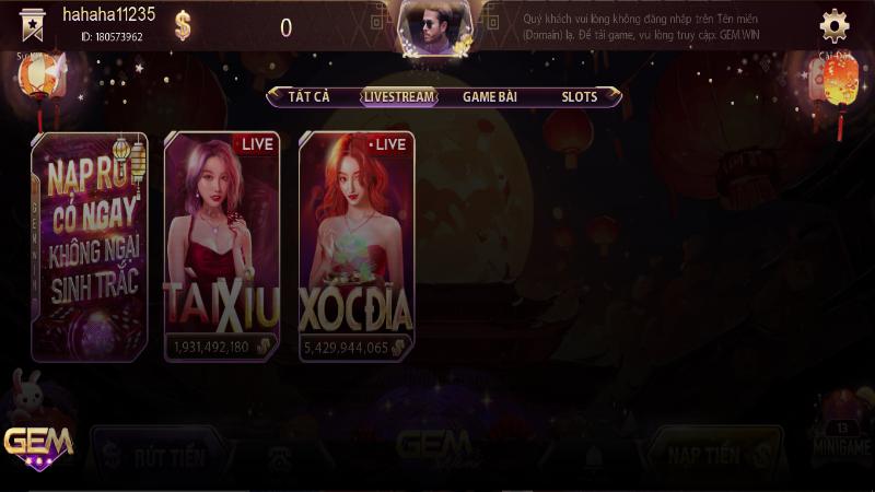 Sảnh casino live Gemwin mang đến trải nghiệm chân thực