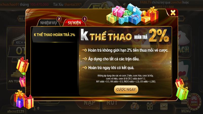 Tổng hợp khuyến mãi cực hot mà Fa88 cung cấp