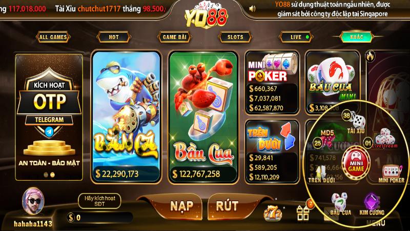 Mini game Yo88 mang đến sự tiện lợi và nhanh chóng
