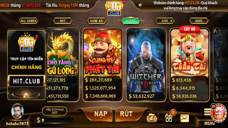 Slot game tại Hitclub được nhiều người yêu thích