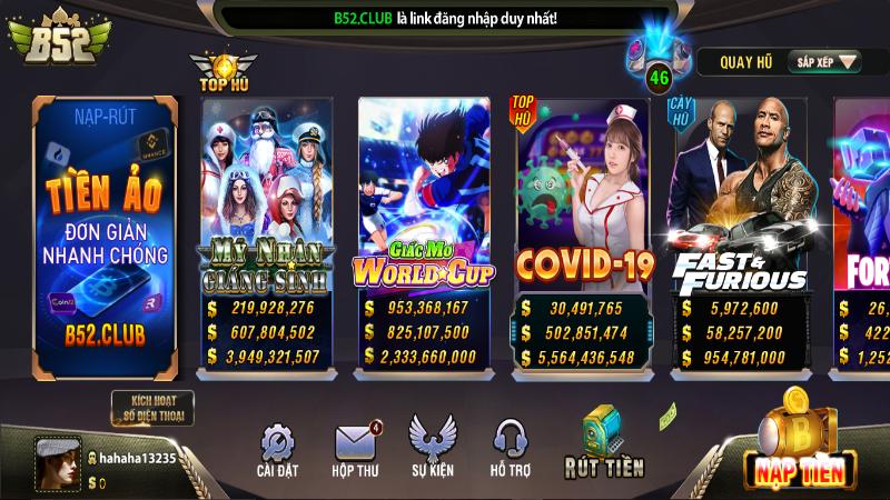 Top sản phẩm cá cược siêu hot tại cổng game B52club