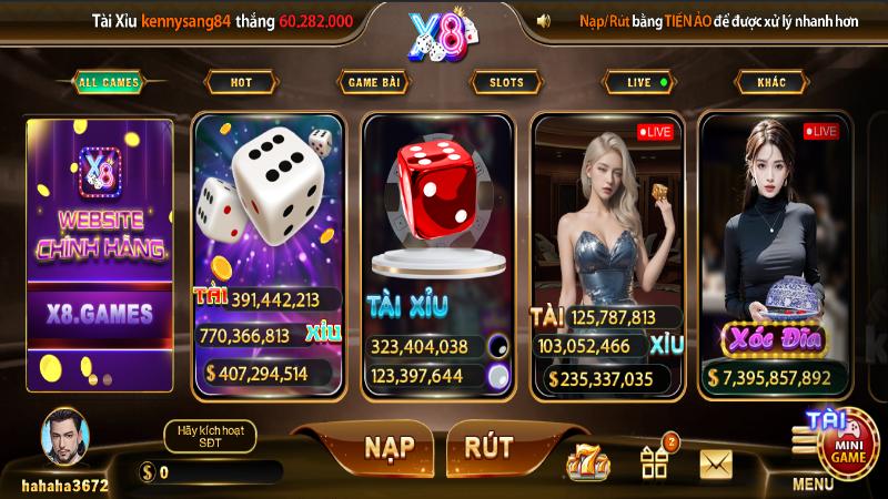 Cổng game X8 thu hút hàng triệu thành viên tham gia