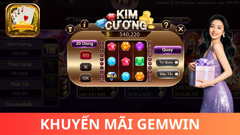 Khuyến mãi Gemwin game bài đại Phú quý