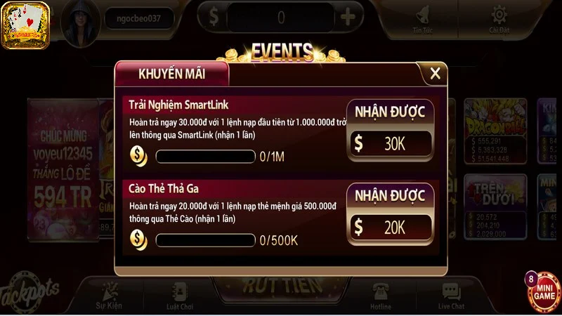 Theo dõi các sự kiện tại Sunwin để nhận thưởng liên tục