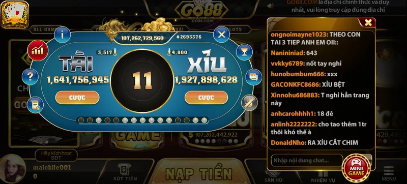 Các ván tài xỉu cực kỳ kịch tính