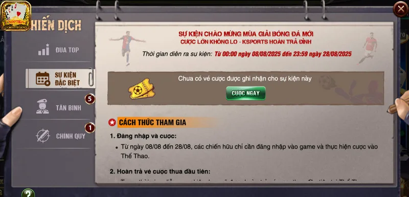 Theo dõi liên tục các sự kiện tại B52 club để nhận quà